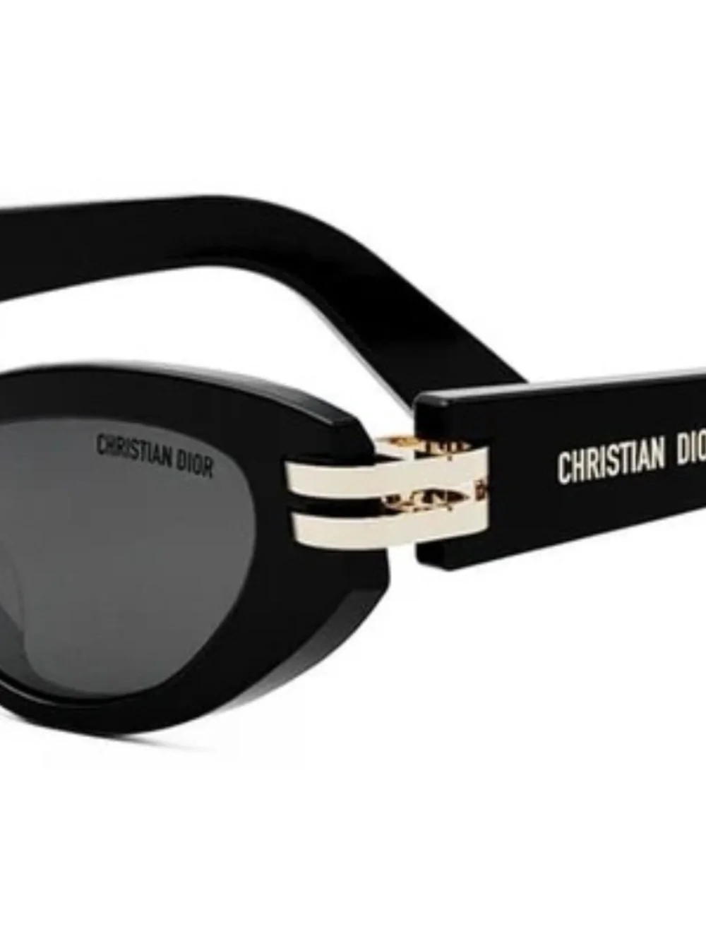 DIOR Cat Eye Sunglasses B1U | Black - Gold / 50 mm (Slightly Warped)